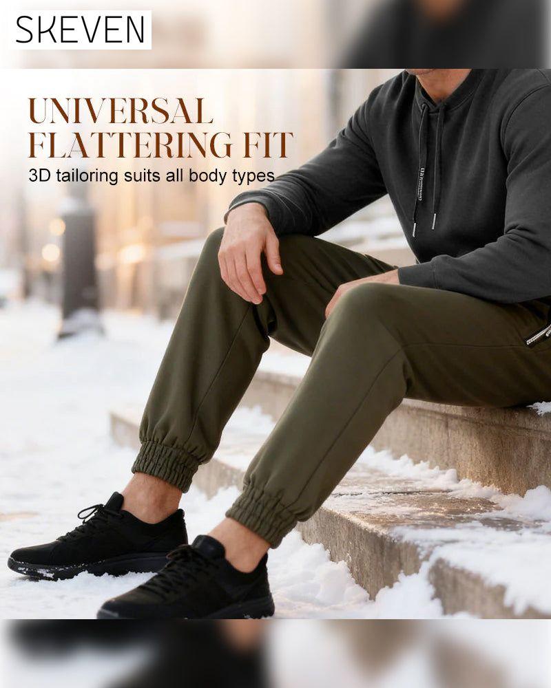 Pantalon imperméable doublé chaud à cordon de serrage pour homme