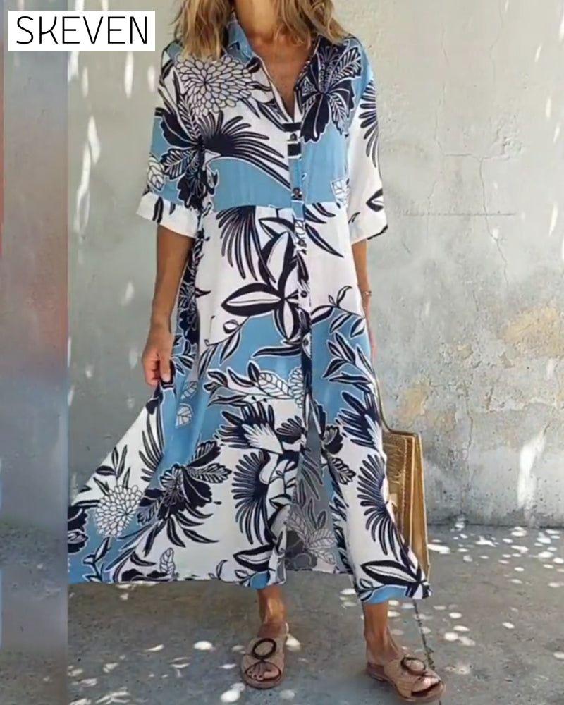 Lässiges Hemdkleid mit Blumenmuster 