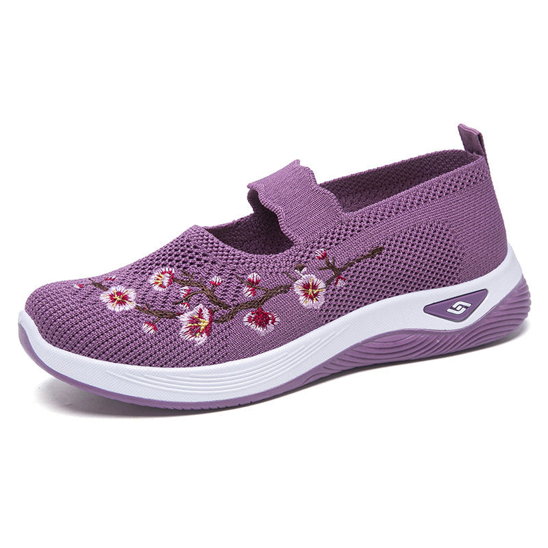 Casual Slip-on Shoes With Shallow Openings And Embroidery