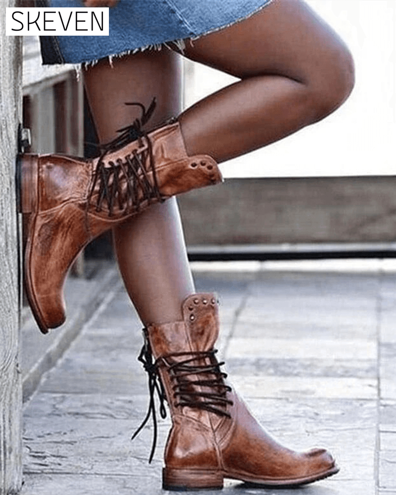 🔥 Latest 2025 🔥 Vintage Women's Boots With Side Lacing