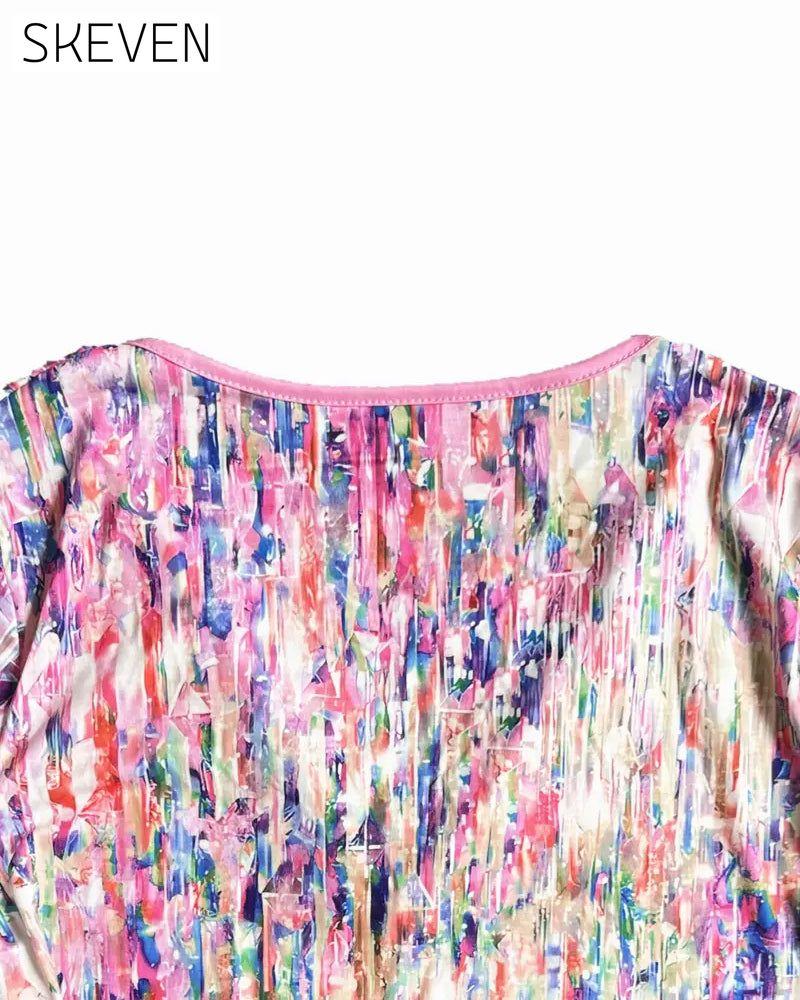 Colorful Printed Fashion Street Blouse