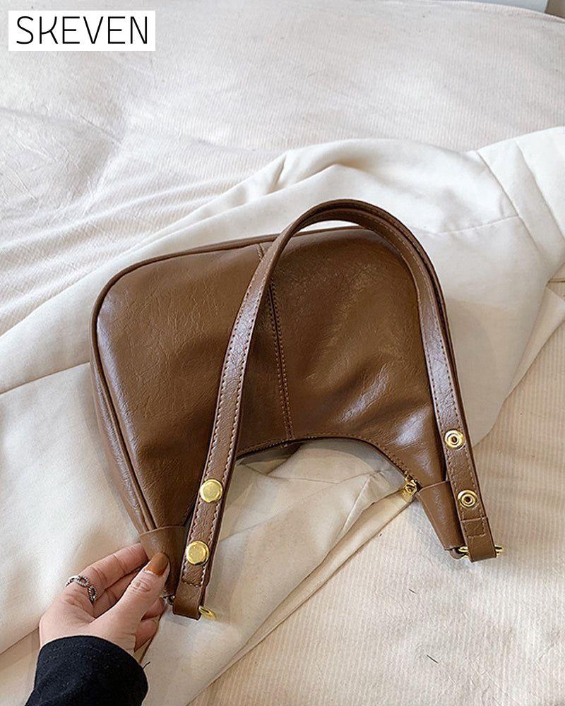 Achseltasche aus gewachstem Leder 