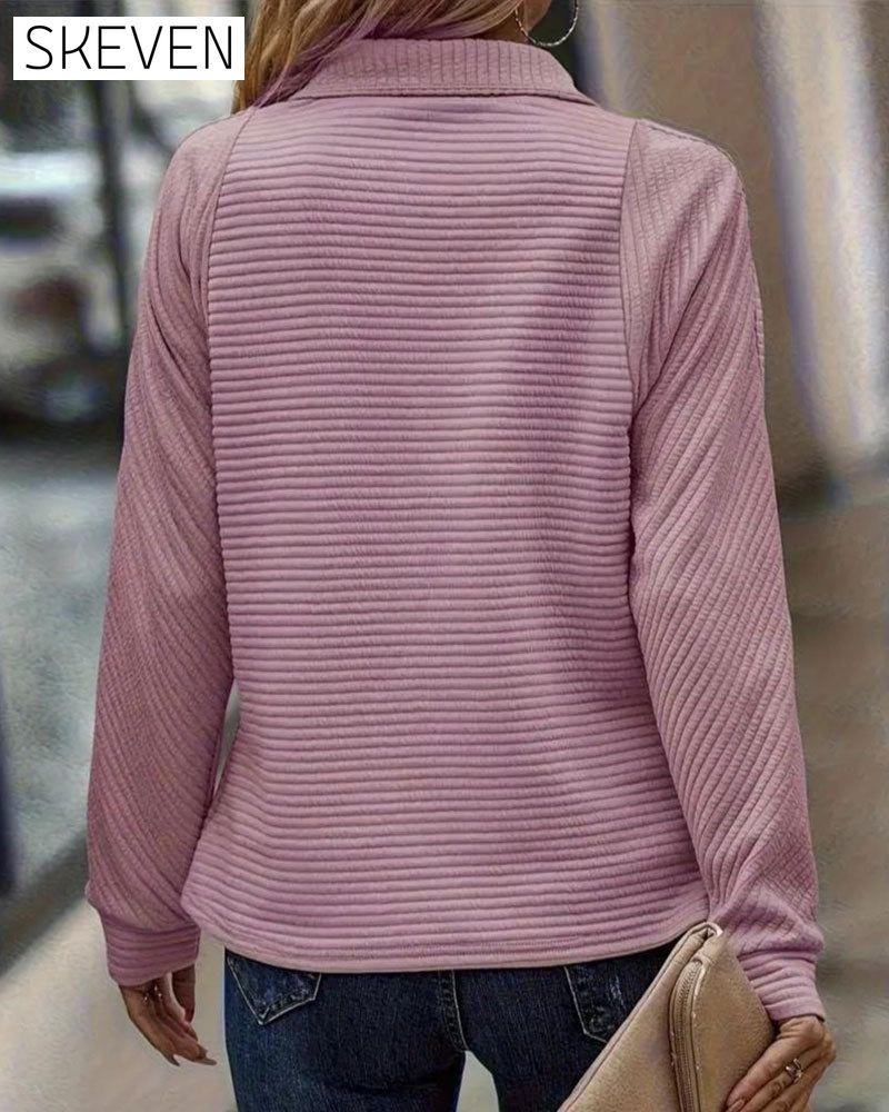 Einfarbiger Kapuzenpullover mit Reißverschluss