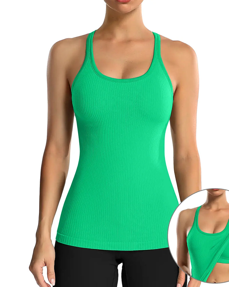 Built-in bra racerback tank top