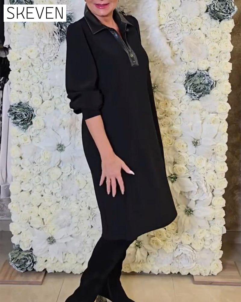 Half-Zip Collar Fashion Dress