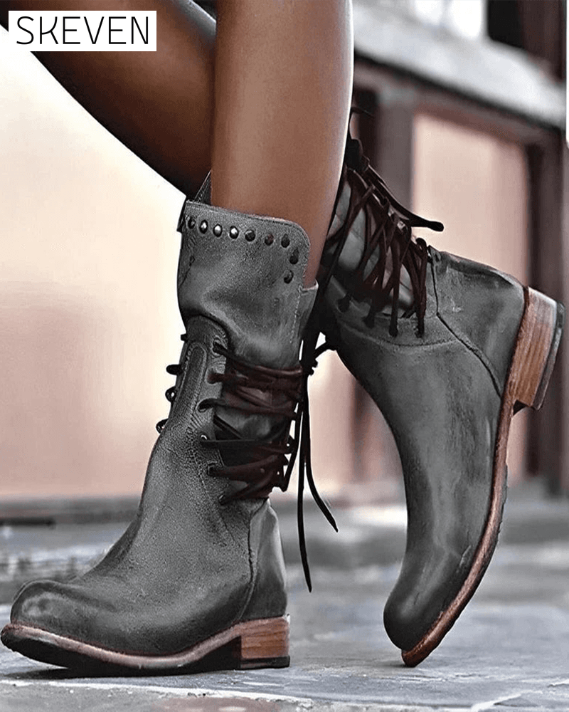 🔥 Latest 2025 🔥 Vintage Women's Boots With Side Lacing