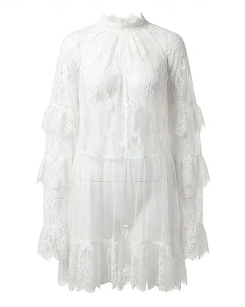 Elegant Hollow-Out Lace Dress
