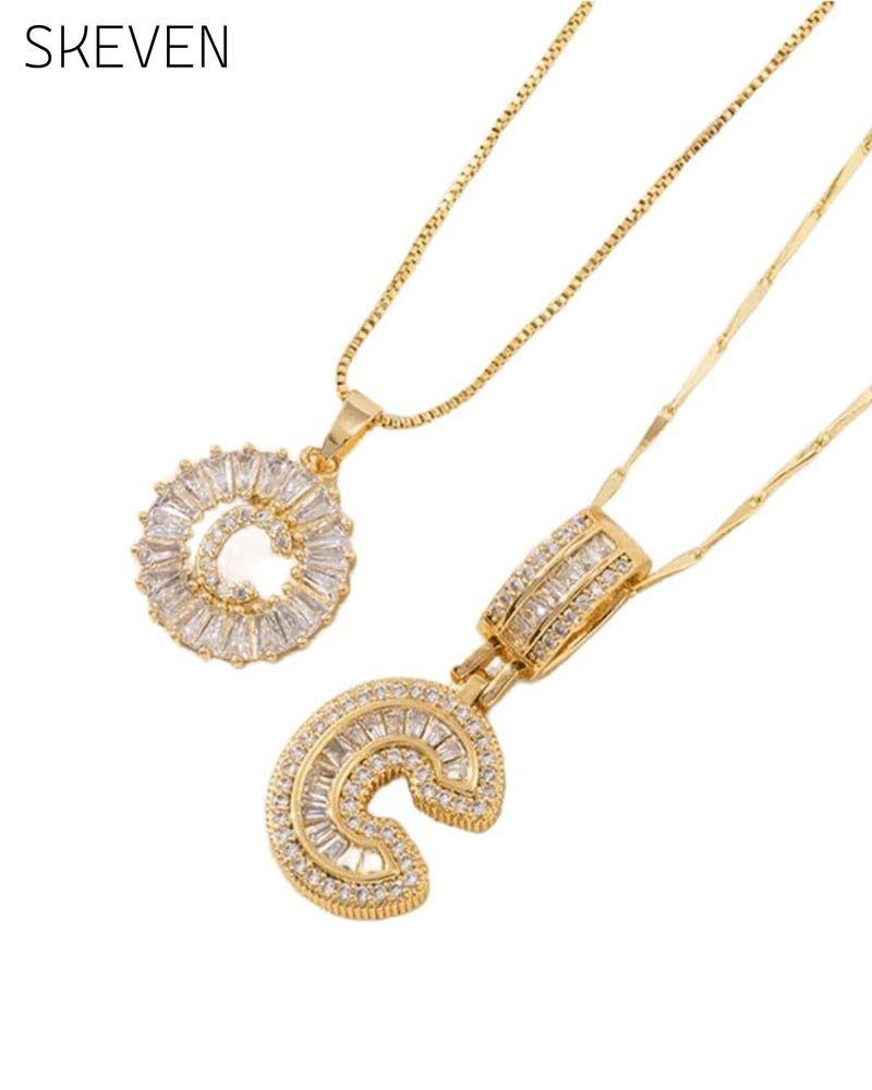 Initial Letter Pendant Necklaces -2 Pack