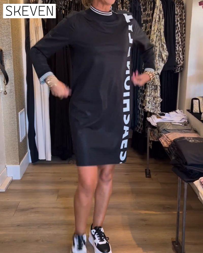 Letter print casual dress