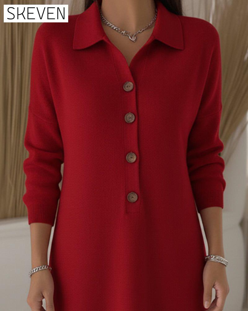 Robe à revers boutonnée tendance