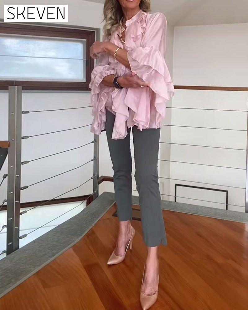 Fashionable Ruffled Blouse