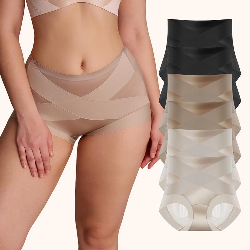 💖💖Last Day-Buy 1 Get 3 Packs💖Plus-Size High-Waist Cross Tummy Control Panties