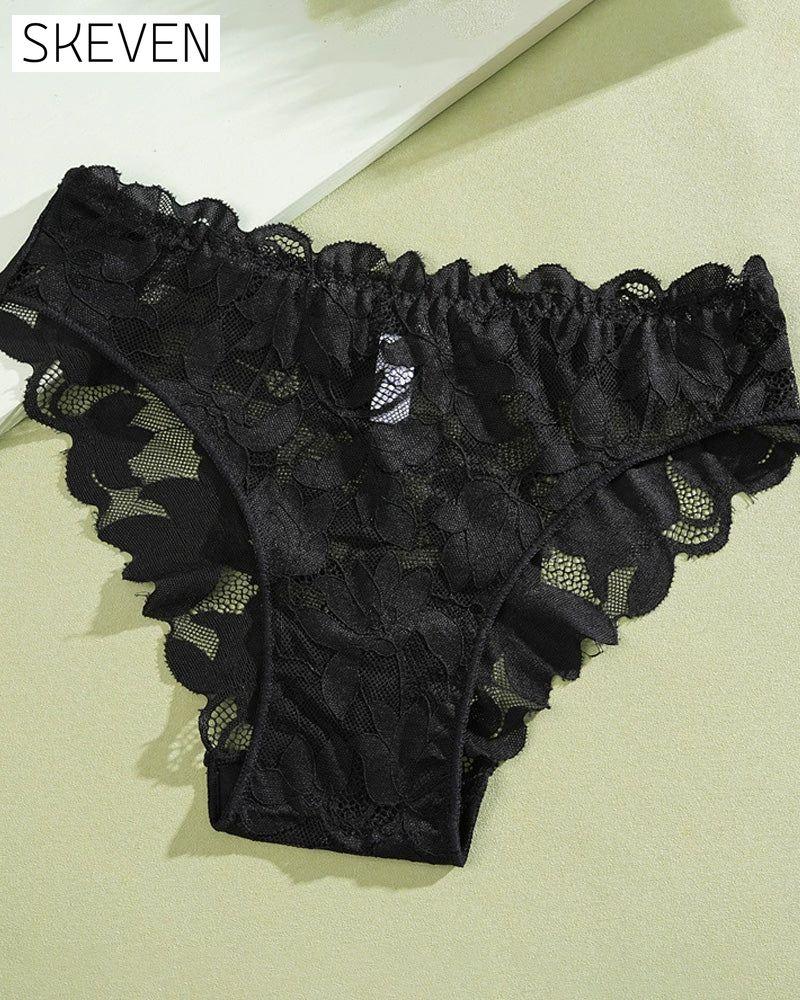 Damen-Slip aus halbtransparenter Spitze