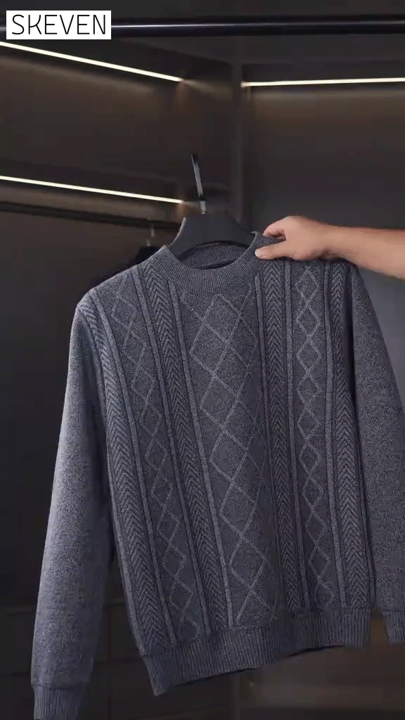 Men's Winter Plush-Lined Warm Knitted Sweater