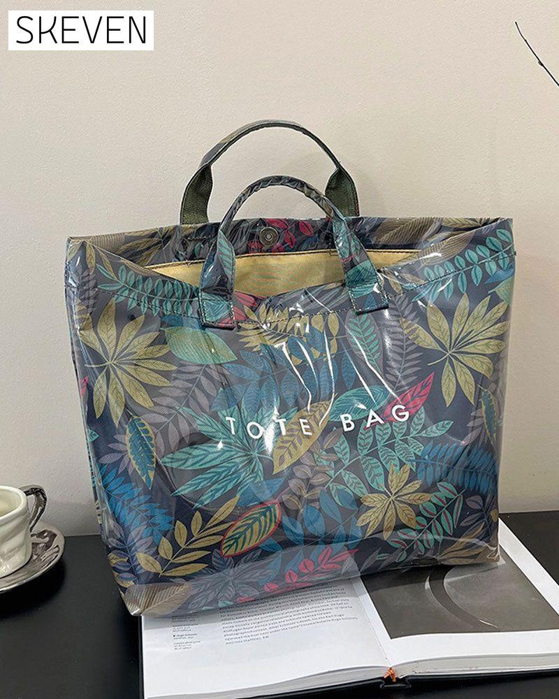 Sac fourre-tout pour femme à motif camouflage et feuilles
