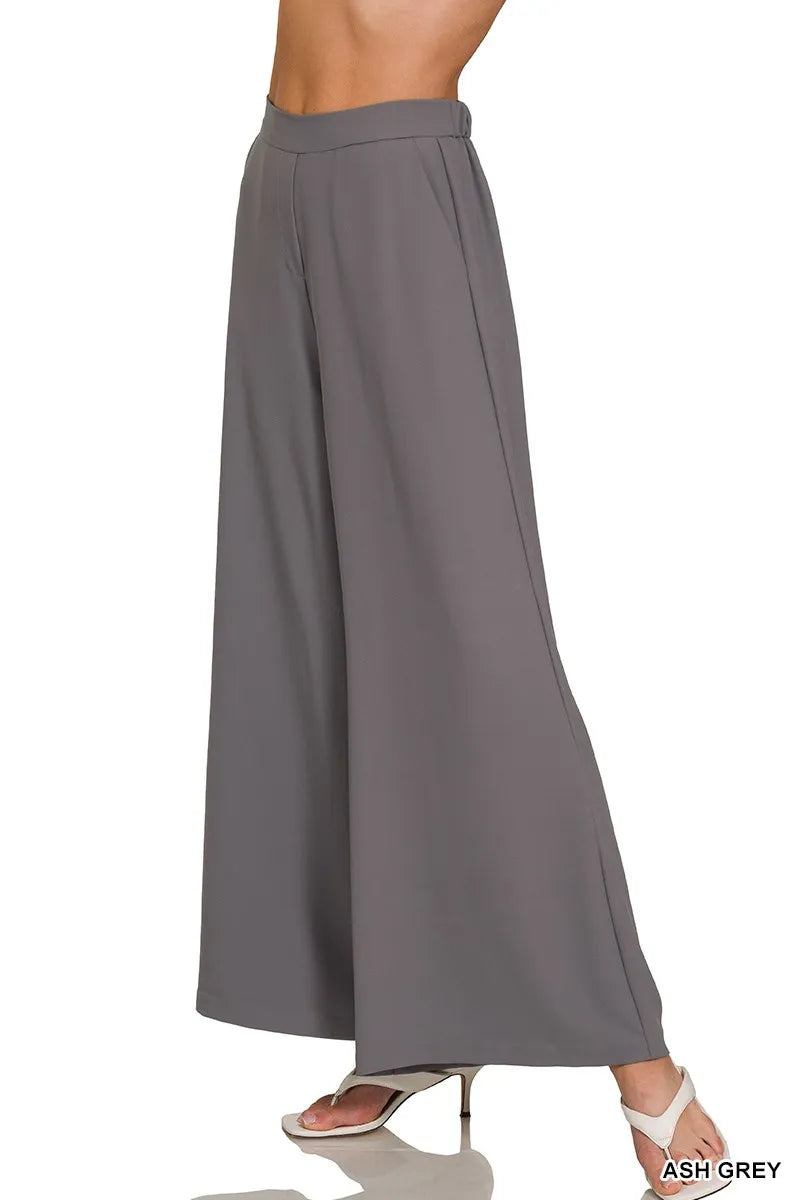 Zenana Relaxed Fit Hose mit elastischem Bund und weitem Bein