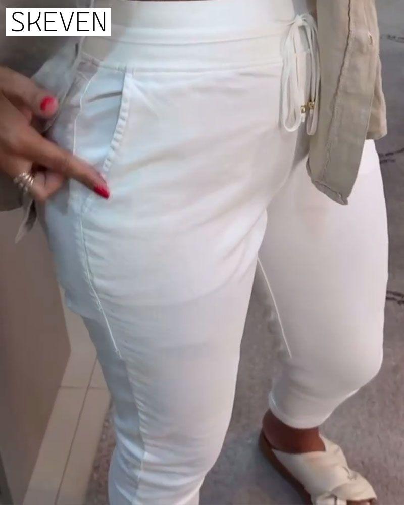 Drawstring Casual Pencil Pants