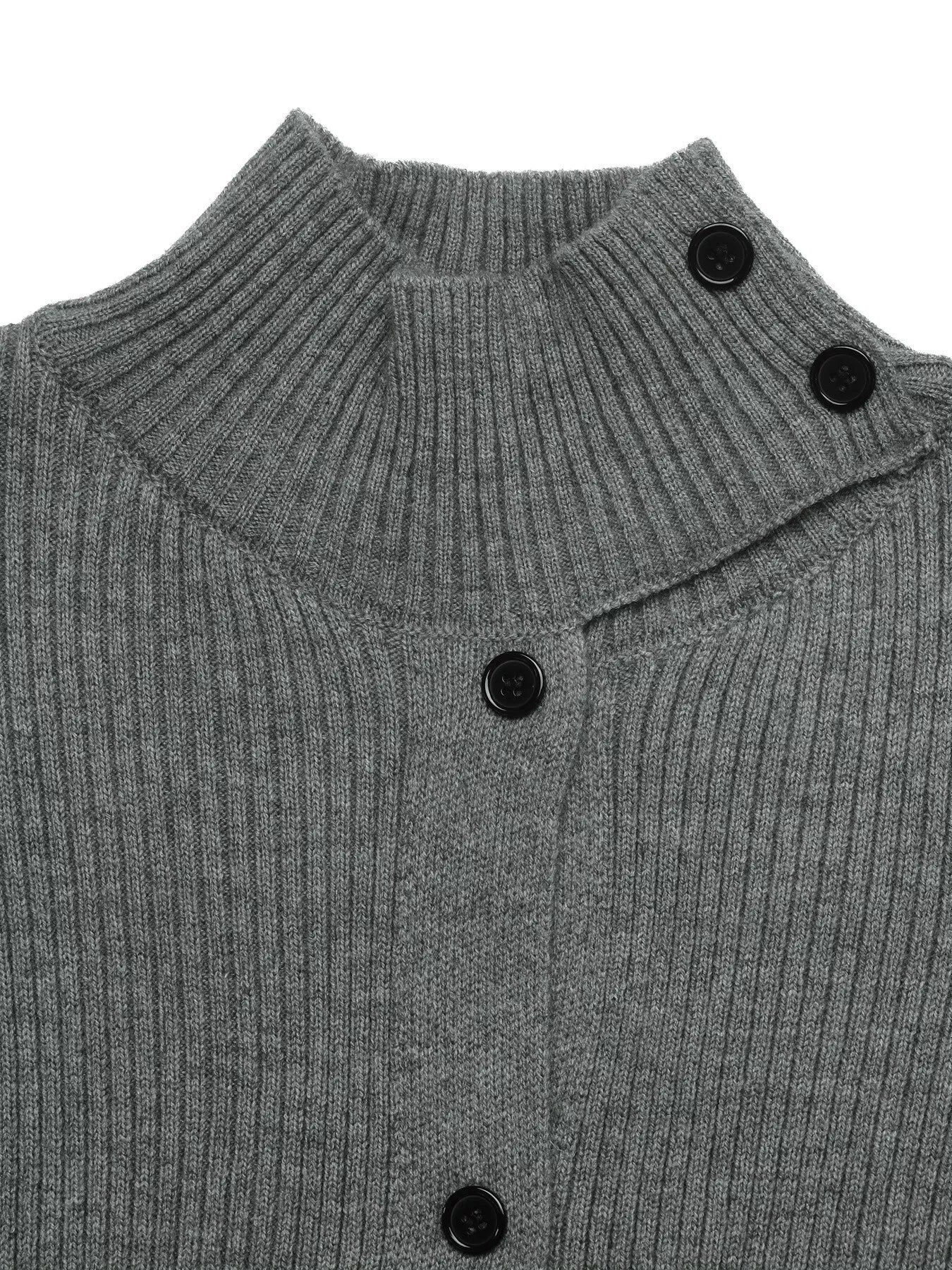 Turtleneck Button-Down Cardigan