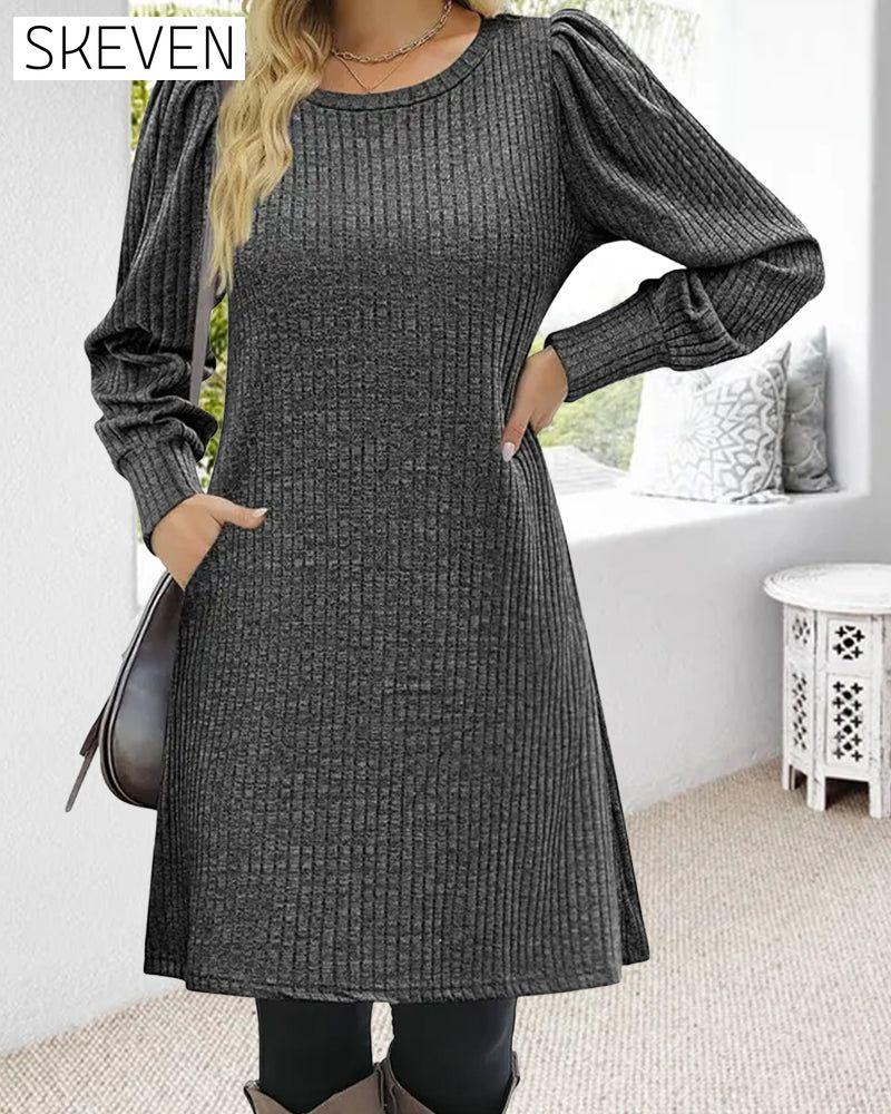 Winter Round Neck Loose Dresses