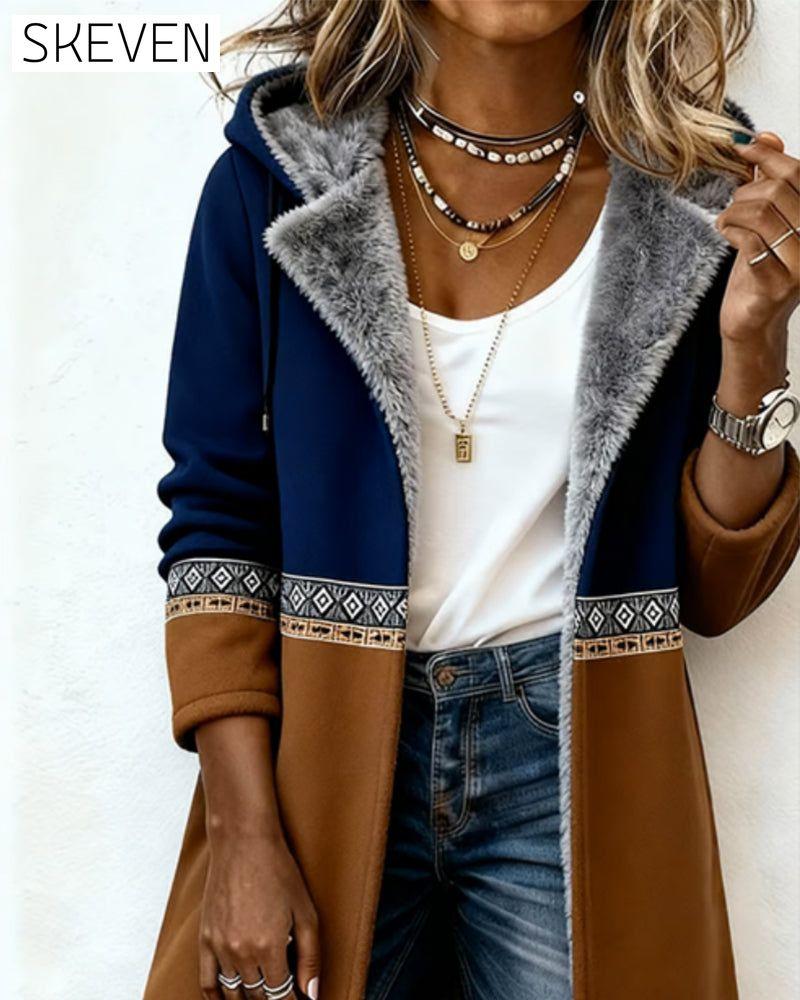 Fashionable Long-Sleeved Hooded Coat