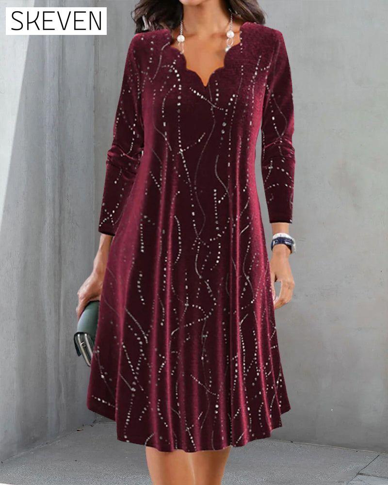 V-neck long-sleeve elegant dress 2023 f/w 23BF casual dresses christmas Clothes Dresses Evening Dresses party dresses