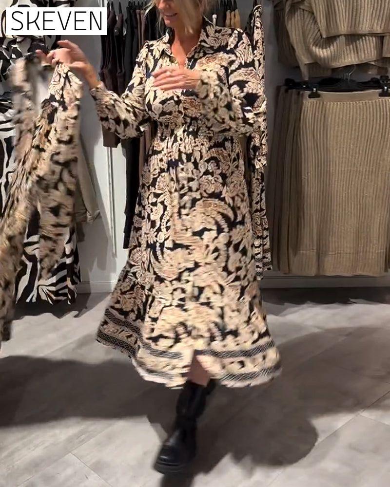 Robe à revers imprimé