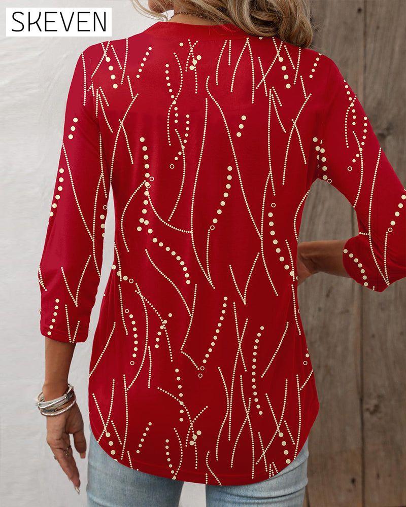 Elegantes Top mit Knopfleiste und V-Ausschnitt