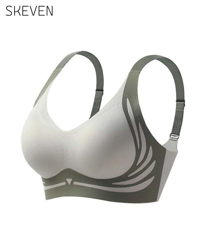 Lifting anti-sagging wireless push-up bra