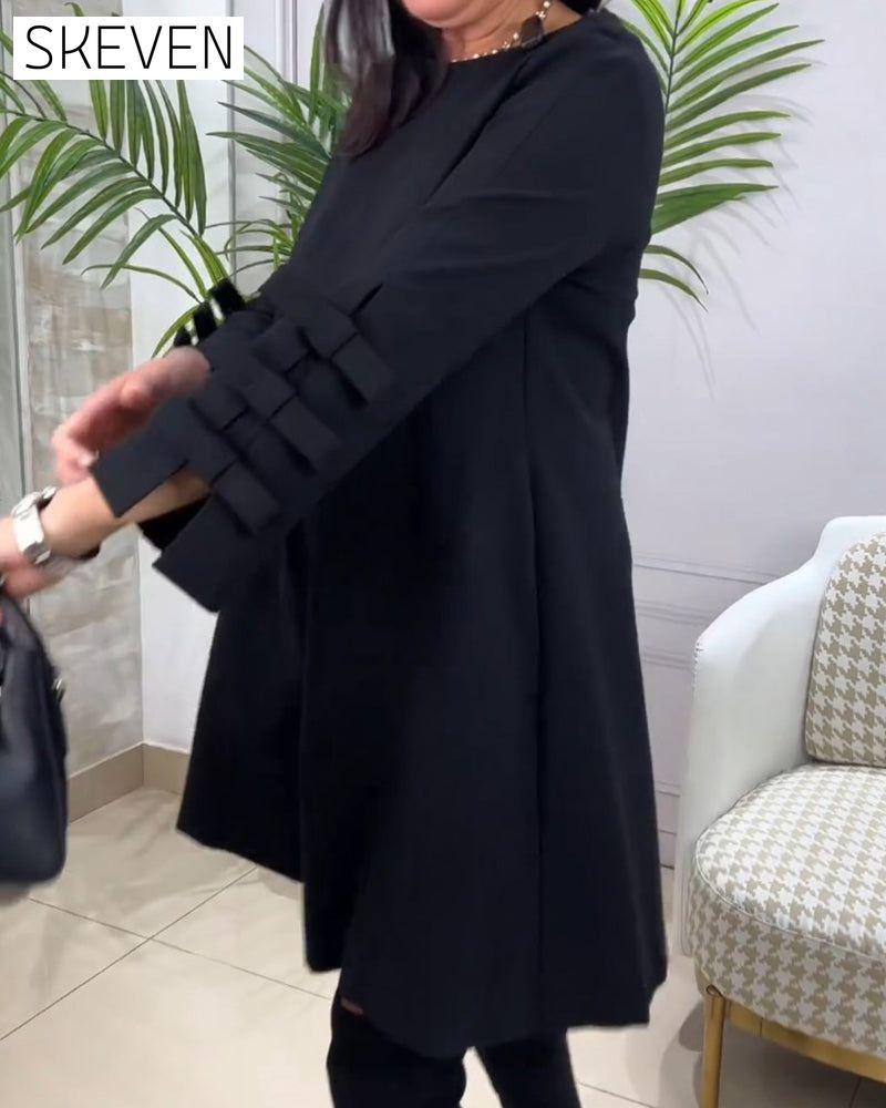 Casual Knee Length Dress with Long Sleeve