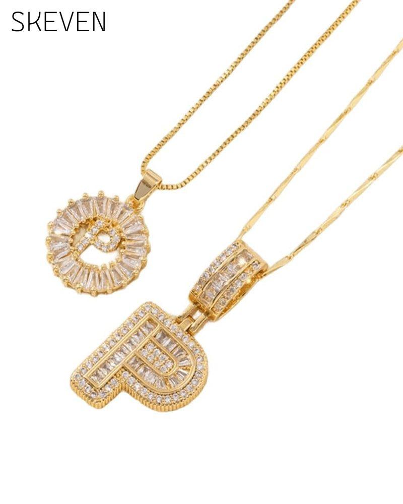 Initial Letter Pendant Necklaces -2 Pack