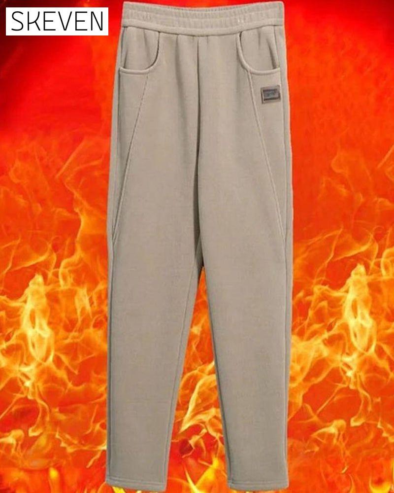 Warme, hochgeschnittene Hose mit Wollfutter