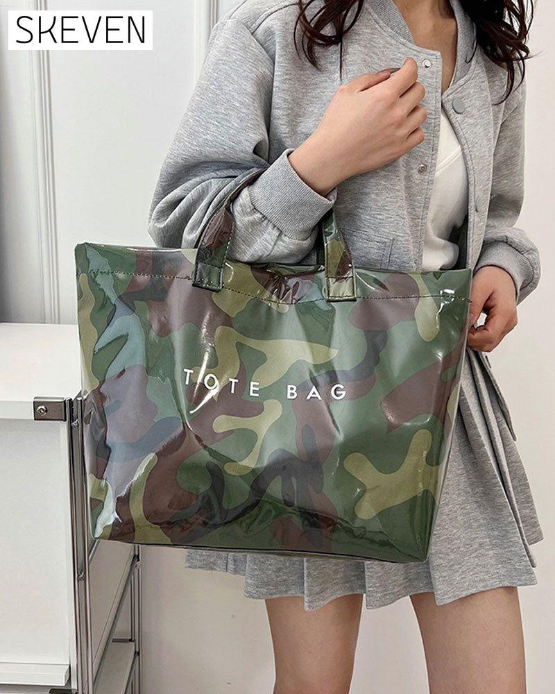 Sac fourre-tout pour femme à motif camouflage et feuilles