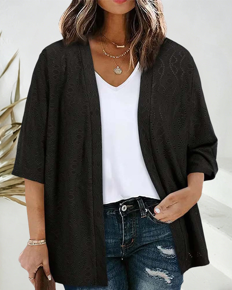 Hollow Out Short Sleeve Coat