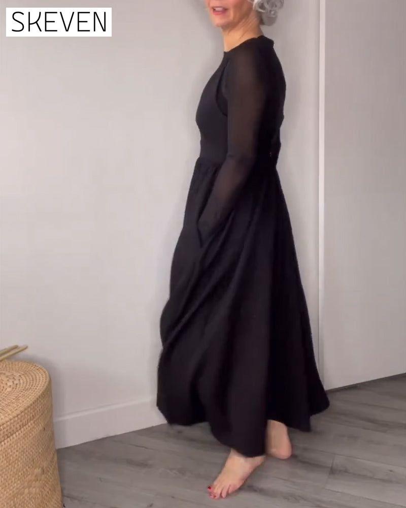 Robe à bretelles plissée à ourlet large