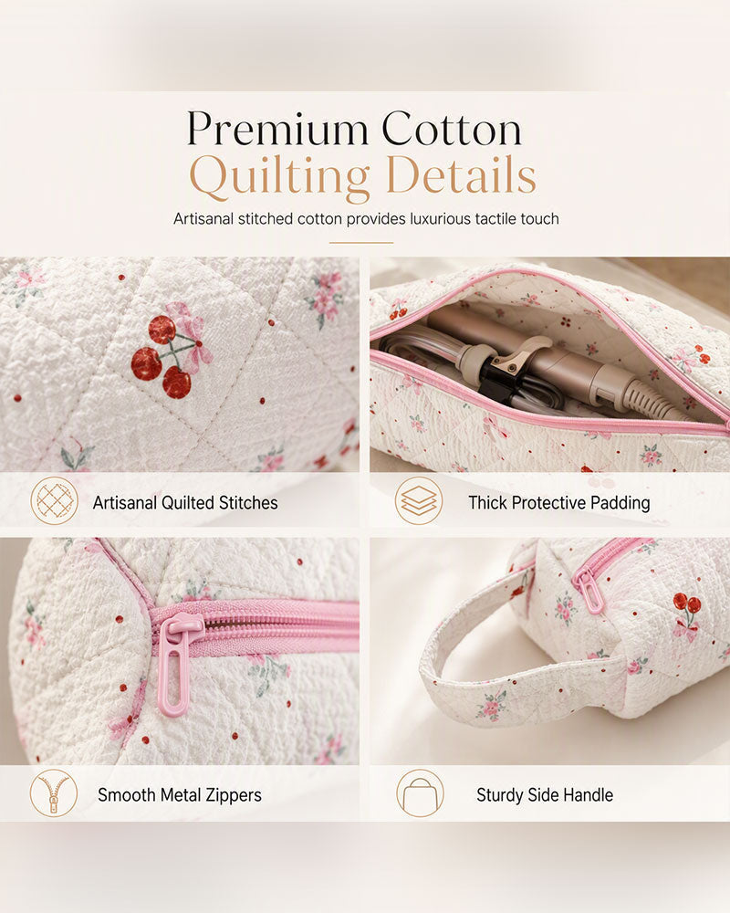 Portable Quilted Travel Storage Bag