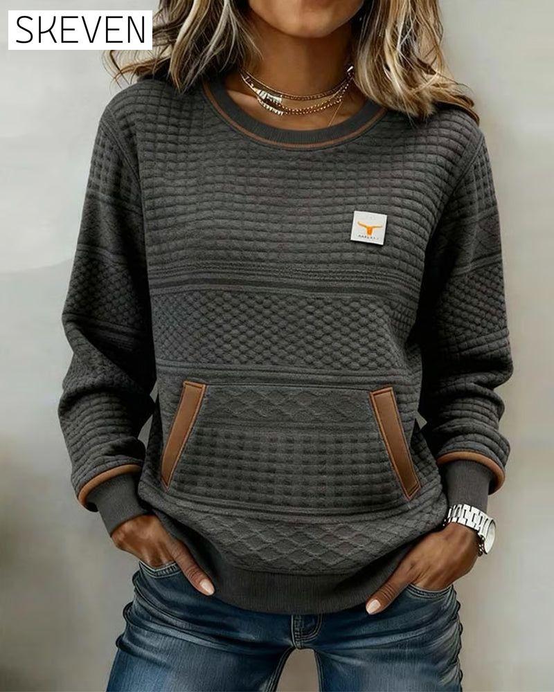 Sweatshirt mit Rundhalsausschnitt und Farbblockdesign