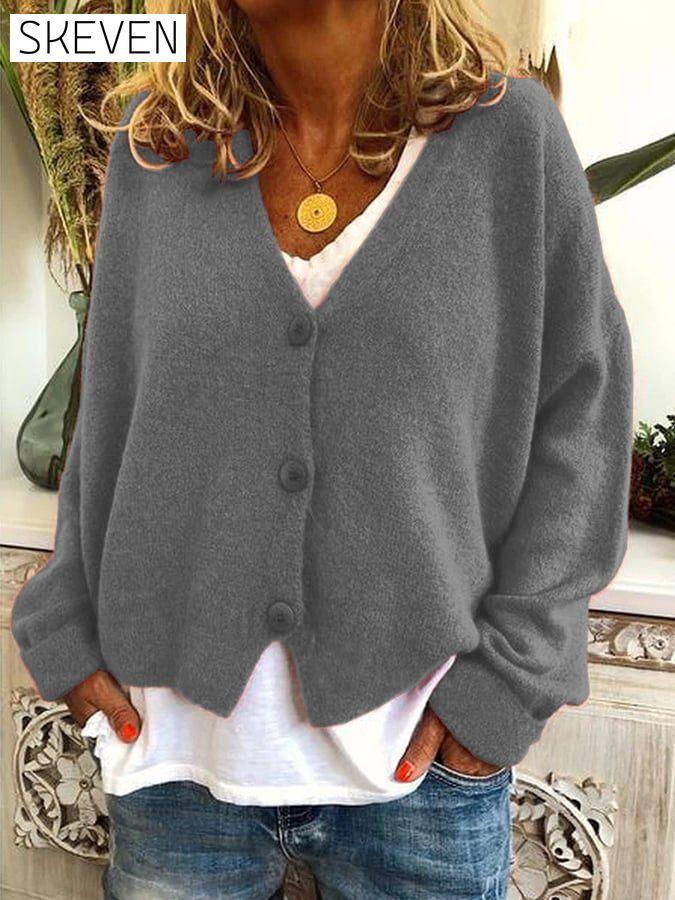 Women's Casual Loose Sweater Knit Cardigan top tops