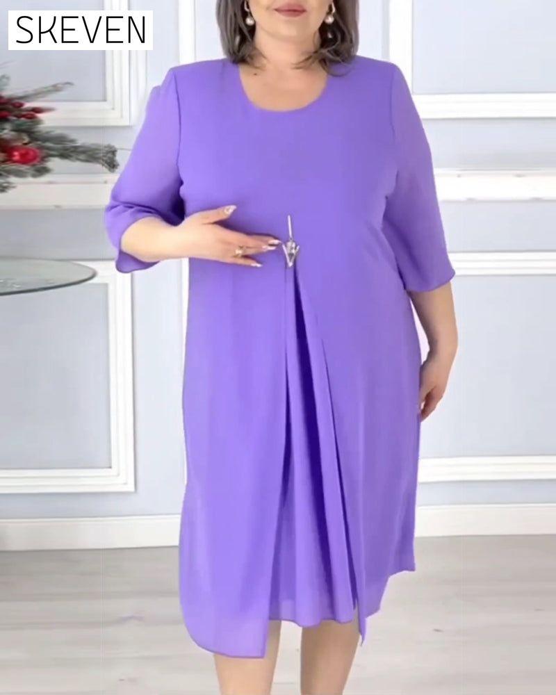 Women's solid color loose dress