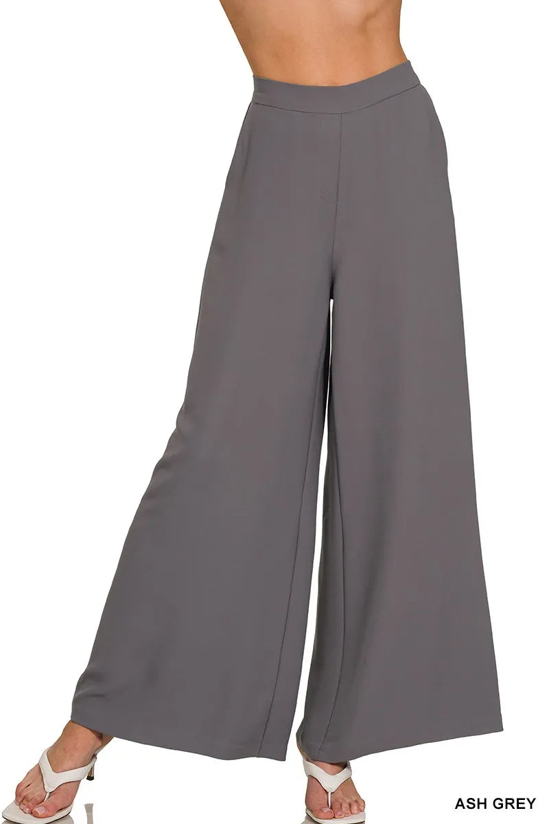 Zenana Relaxed Fit Hose mit elastischem Bund und weitem Bein