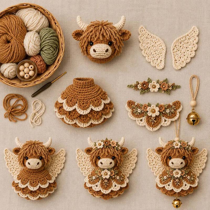 🪽 Animal Angel Crochet Ornament DIY Kit