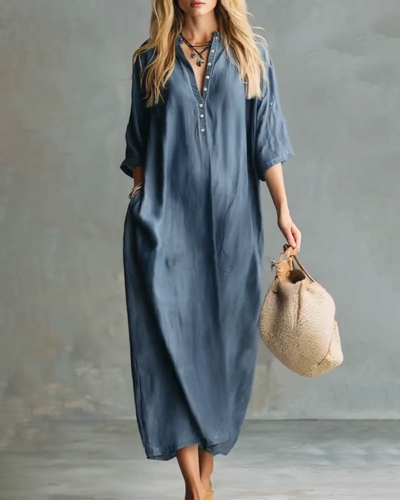 Casual Loose Shirt Long Dress