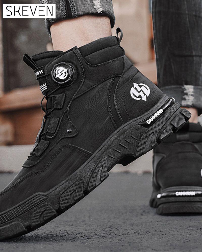 Herren-Arbeitsschuhe mit drehbarem Schnallenverschluss für den Outdoor-Bereich 🔄👞 – Wasserdicht 💦, rutschfest 🚶‍♂️, bequem, atmungsaktiv 🌬️