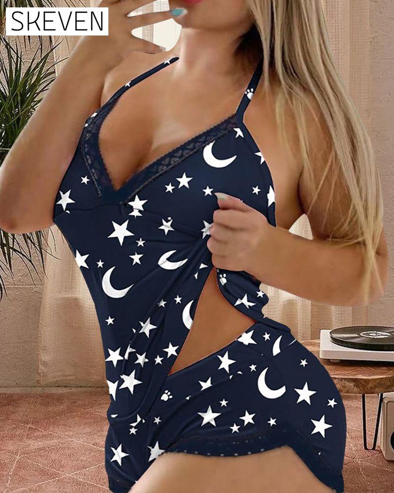 Casual suspender bra two piece set