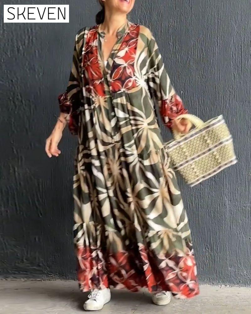 Loose Printed Vacation Dress