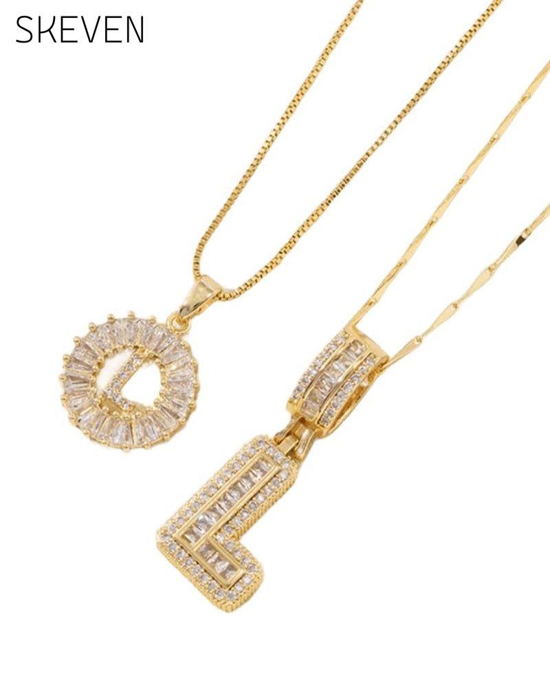 Initial Letter Pendant Necklaces -2 Pack