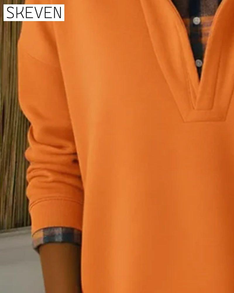 Zweiteiliger Kapuzenpullover mit Karomuster