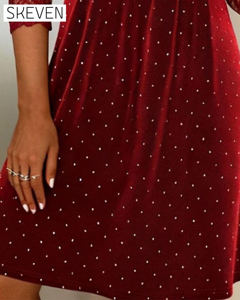 Robe patchwork unie à pois