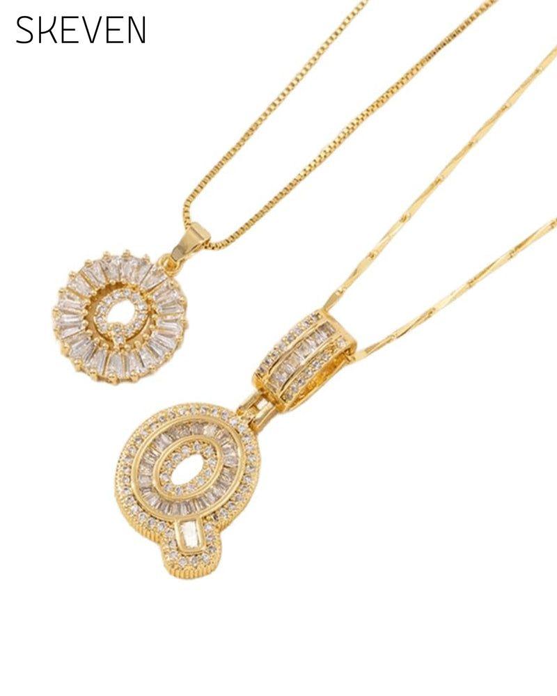 Initial Letter Pendant Necklaces -2 Pack