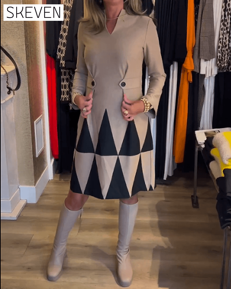 Elegant Geometric Print Dress