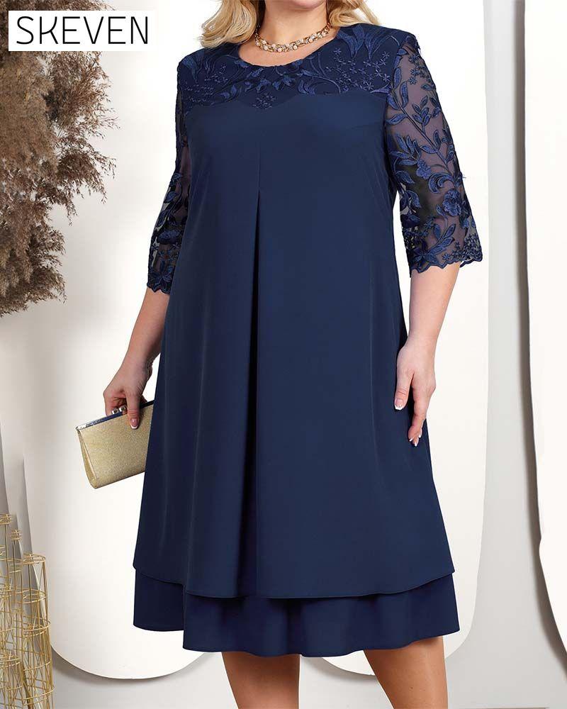 Casual Loose Embroidered Chiffon Dress